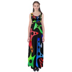 Colorful Abstract Pattern Empire Waist Maxi Dress