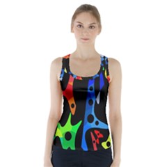 Colorful Abstract Pattern Racer Back Sports Top