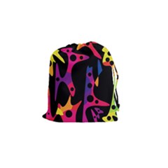 Colorful Pattern Drawstring Pouches (small)  by Valentinaart