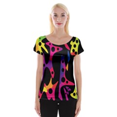 Colorful Pattern Women s Cap Sleeve Top by Valentinaart