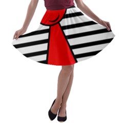 Red Pawn A-line Skater Skirt by Valentinaart