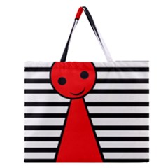 Red Pawn Zipper Large Tote Bag