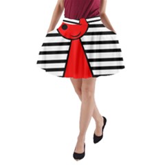 Red Pawn A-line Pocket Skirt by Valentinaart