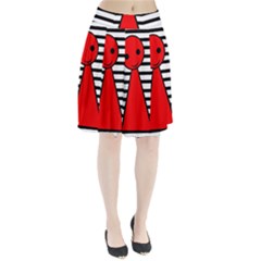 Red Pawn Pleated Skirt