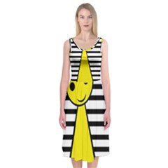 Yellow Pawn Midi Sleeveless Dress