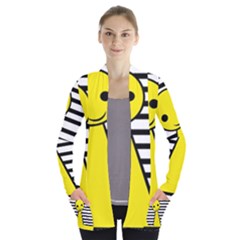 Yellow Pawn Women s Open Front Pockets Cardigan(p194) by Valentinaart