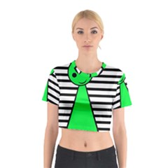 Green Pawn Cotton Crop Top