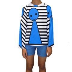 Blue Pawn Kid s Long Sleeve Swimwear