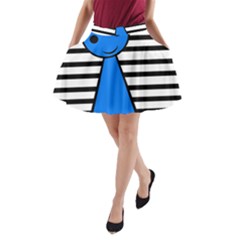 Blue Pawn A-line Pocket Skirt by Valentinaart