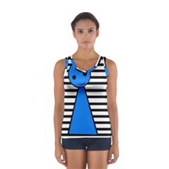 Blue Pawn Women s Sport Tank Top  by Valentinaart