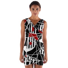 Artistic Abstraction Wrap Front Bodycon Dress