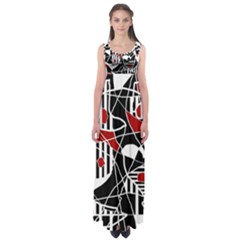 Artistic Abstraction Empire Waist Maxi Dress