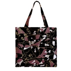 Artistic Abstract Pattern Zipper Grocery Tote Bag by Valentinaart