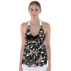 Artistic Abstract Pattern Babydoll Tankini Top