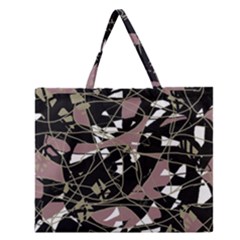 Artistic Abstract Pattern Zipper Large Tote Bag