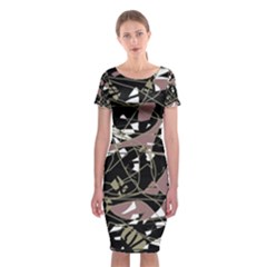 Artistic Abstract Pattern Classic Short Sleeve Midi Dress