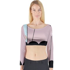 Abstract Design Long Sleeve Crop Top by Valentinaart