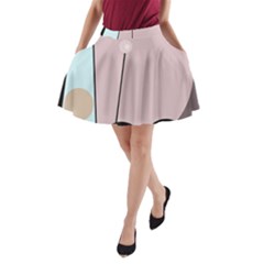 Abstract Design A-line Pocket Skirt