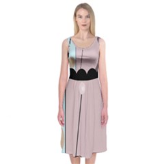 Abstract Design Midi Sleeveless Dress