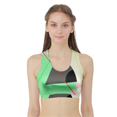 Decorative Abstract Design Sports Bra With Border by Valentinaart