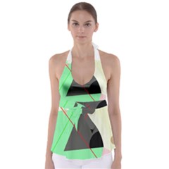 Decorative Abstract Design Babydoll Tankini Top by Valentinaart