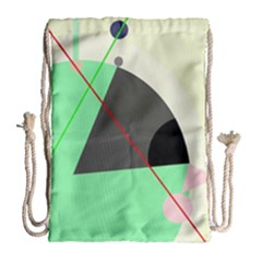 Decorative Abstract Design Drawstring Bag (large)