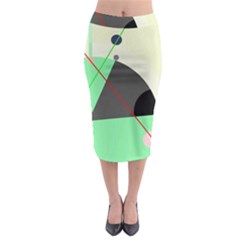 Decorative Abstract Design Midi Pencil Skirt