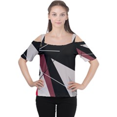 Artistic Abstraction Women s Cutout Shoulder Tee