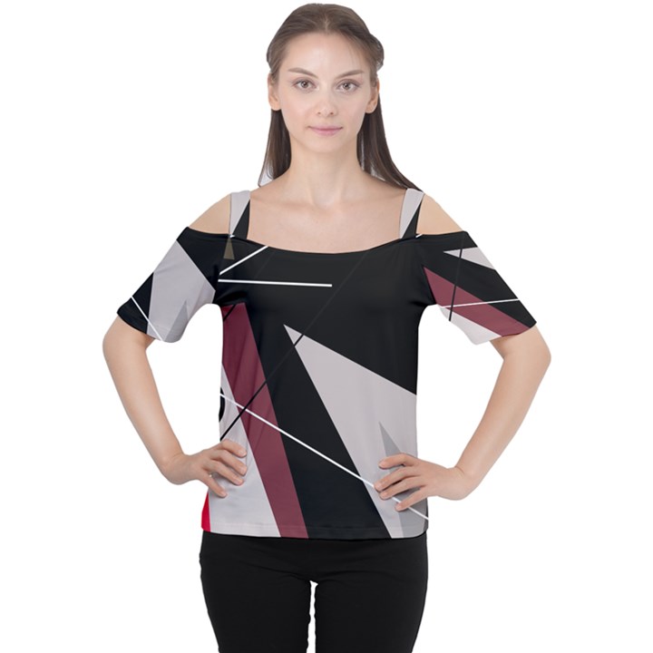 Artistic abstraction Women s Cutout Shoulder Tee