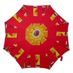 Red Abstraction Hook Handle Umbrellas (medium)