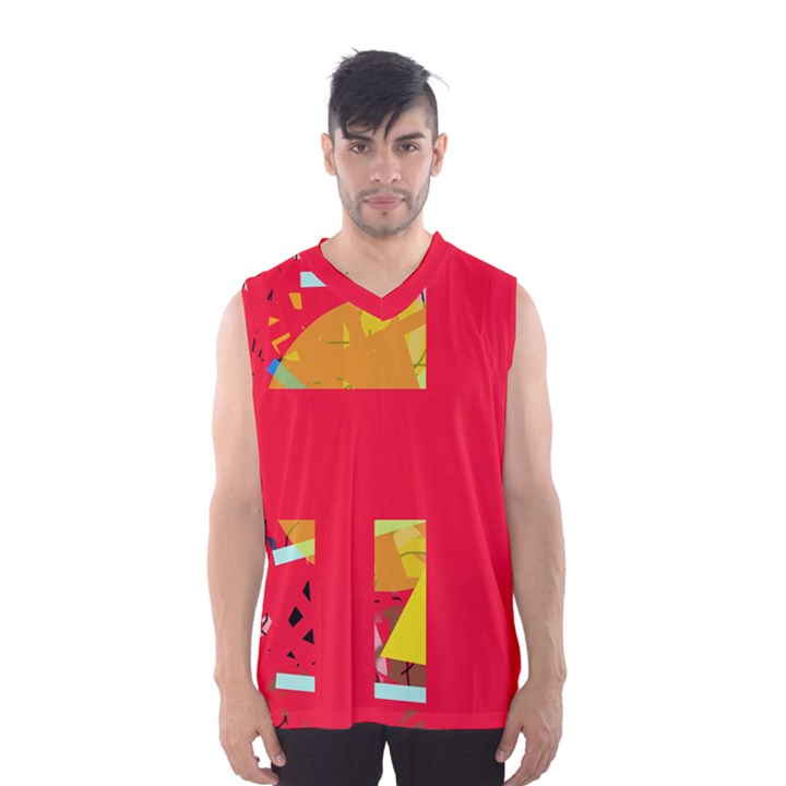 Red abstraction Men s Basketball Tank Top