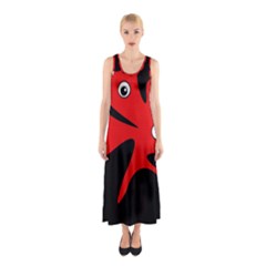 Red Amoeba Sleeveless Maxi Dress by Valentinaart