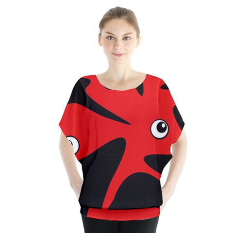 Red Amoeba Blouse by Valentinaart