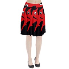 Red Amoeba Pleated Skirt