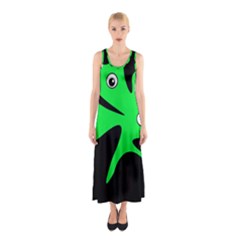 Green Amoeba Sleeveless Maxi Dress