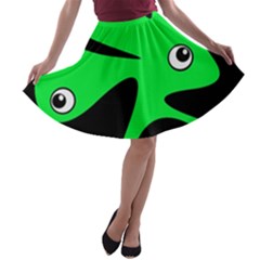 Green Amoeba A-line Skater Skirt