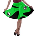 Green amoeba A-line Skater Skirt View1