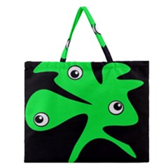 Green Amoeba Zipper Large Tote Bag