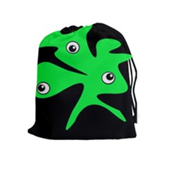 Green Amoeba Drawstring Pouches (extra Large)