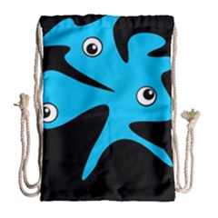 Blue Amoeba Drawstring Bag (large)