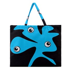 Blue Amoeba Zipper Large Tote Bag