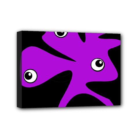 Purple amoeba Mini Canvas 7  x 5 