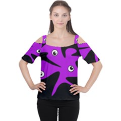 Purple amoeba Women s Cutout Shoulder Tee