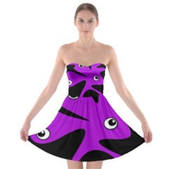 Purple amoeba Strapless Dresses