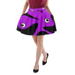 Purple amoeba A-Line Pocket Skirt