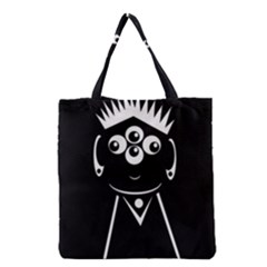 Black And White Voodoo Man Grocery Tote Bag by Valentinaart