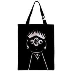 Black And White Voodoo Man Zipper Classic Tote Bag by Valentinaart