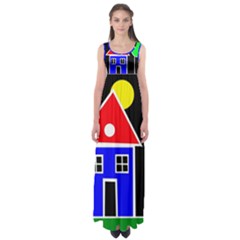 Kids Drawing Empire Waist Maxi Dress