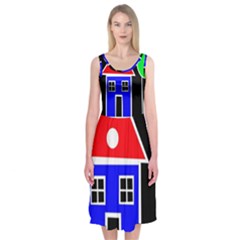 Kids Drawing Midi Sleeveless Dress