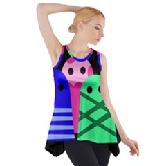 Three Monsters Side Drop Tank Tunic